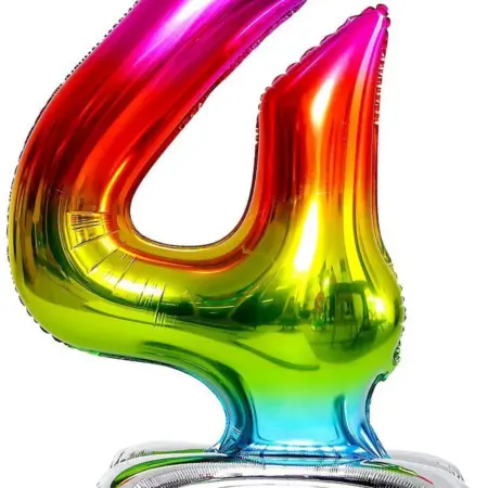 Надувной шар-фигура "Цифра 4" 32" на подставке, для фотозоны. KoroBoom Shop
