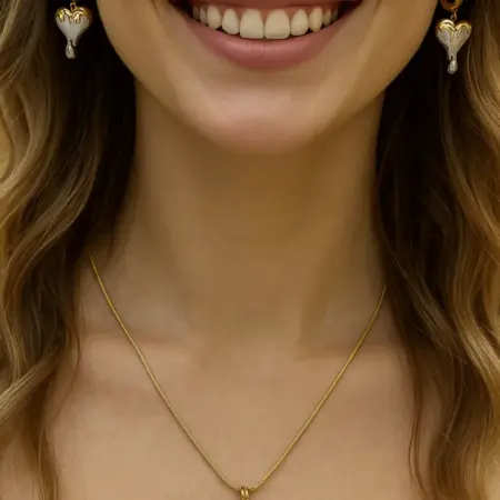 Комплект серьги и колье в форме сердца. Сувениры всему миру