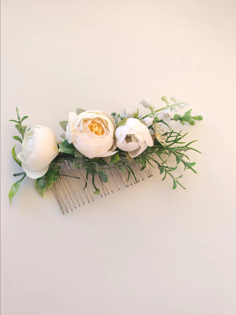 Гребни с цветами для волос. Wedding by Gulya