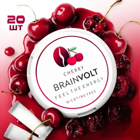 Кофеин в пакетиках со вкусом вишня. Brainvolt