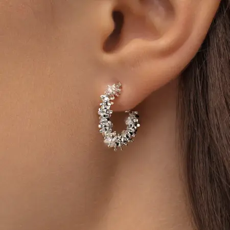 Серьги кольца маленькие блестящие. Flevo