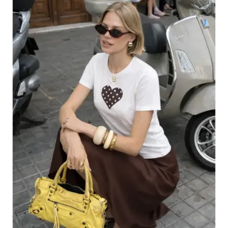 Футболка женская с принтом polka dot. TEXDRESS