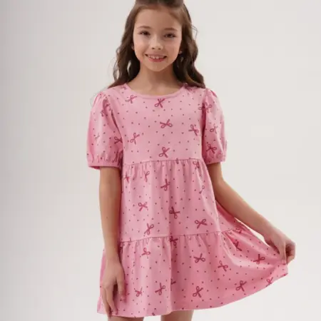 Платье для девочки летнее с коротким рукавом. KARI