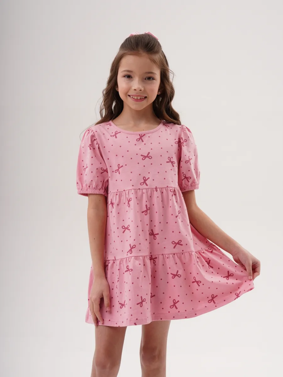 Платье для девочки летнее с коротким рукавом. KARI