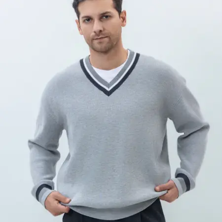 Свитер кардиган вязаный школьный в полоску. Terra Pro