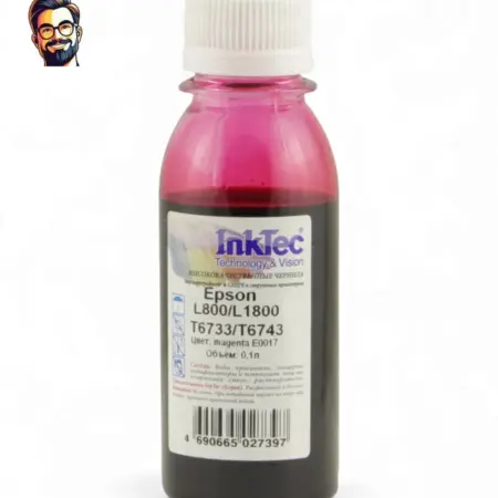 Чернила E0017 Epson L800 L1800 T6733 T6743, M, 0.1 л. Карт24