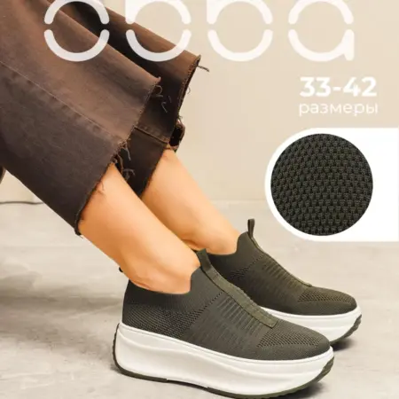 Текстильные кроссовки слипоны на высокой платформе. Obba! Just WOW.