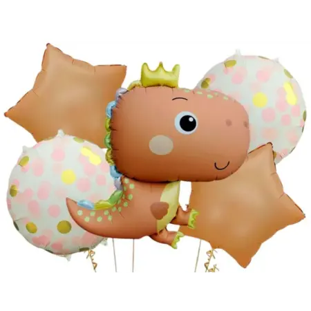 Набор надувных шаров-фигур "Динозаврик", для фотозоны, 5 шт. KoroBoom Shop