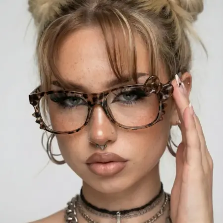 Очки имиджевые леопардовые Hello Kitty y2k. Urban Soul