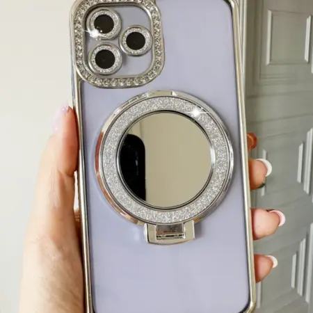 Чехол на Iphone 15 PRO с зеркалом и держателем. Banana!