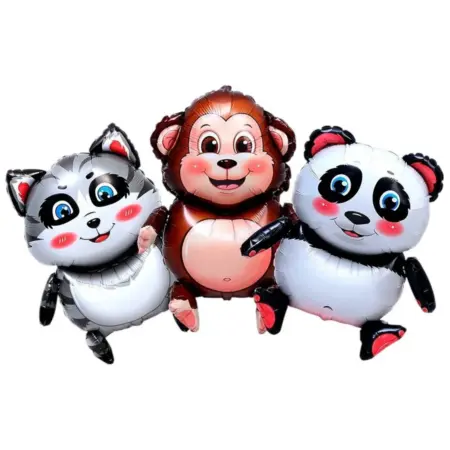 Набор надувных шаров-фигур "Зверята" 30" для фотозоны, 3 шт. KoroBoom Shop