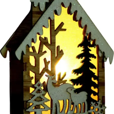 Новогодний декор с подсветкой "Домики", светильник-сувенир. KoroBoom Shop