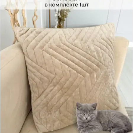 Наволочка декоративная 50х50 на молнии и чехол на подушку. LA FIORE