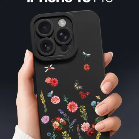 Чехол на iPhone 15 Pro с цветами. SCDesign