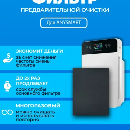 Фильтр для очистителя воздуха Anysmart многоразовый. ПРЕфильтр