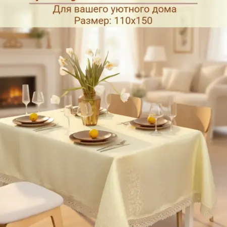 Скатерть тканевая леон для стола 110×150 см. SWEET home KiSS