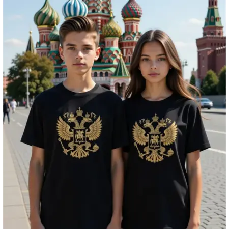 Футболка для мальчика и девочки Герб России. SELLER