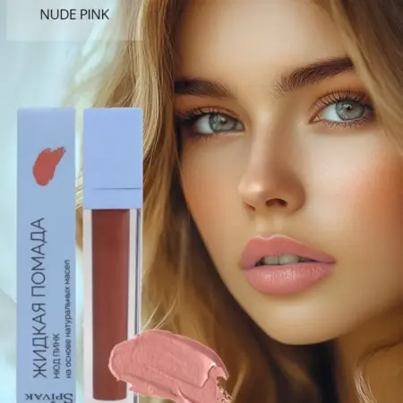 Помада для губ жидкая матовая LIQUID LIPSTICK NUDE PINK. Спивакъ - официальный магазин от фабрики