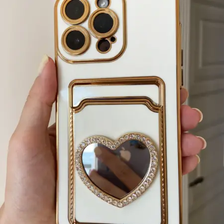 Чехол на iPhone 16 PRO с зеркалом и картхолдер. Banana!