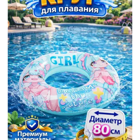 Надувной круг для плавания детский Аниме 80 см. KARI