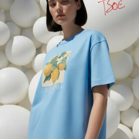 Футболка из хлопка с принтом лимона. ТВОЕ