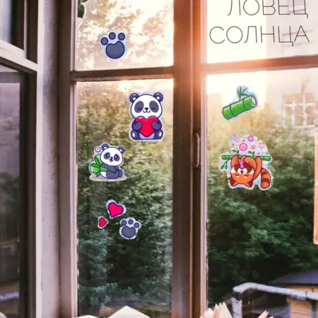 Наклейки на стену панда. Banana!