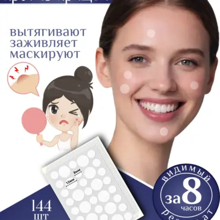 Патчи от прыщей антиакне прозрачные 144шт. ZITZAG - официальный магазин бренда