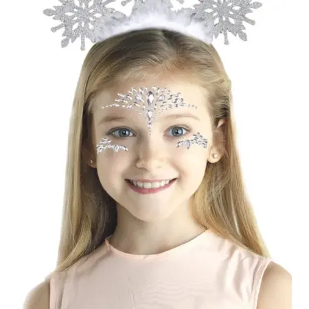 Карнавальный набор "Снежная принцесса" ободок и стразы. KoroBoom Shop