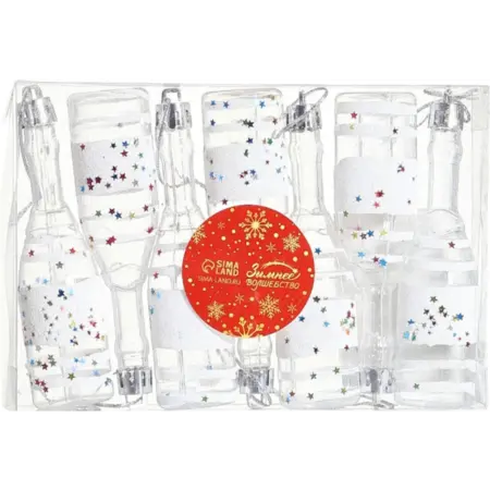 Ёлочная игрушка-подвеска "Бутылочка", набор 6 штук на елку. KoroBoom Shop