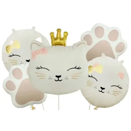 Набор надувных шаров-фигур "Кошечка с короной", для фотозоны. KoroBoom Shop