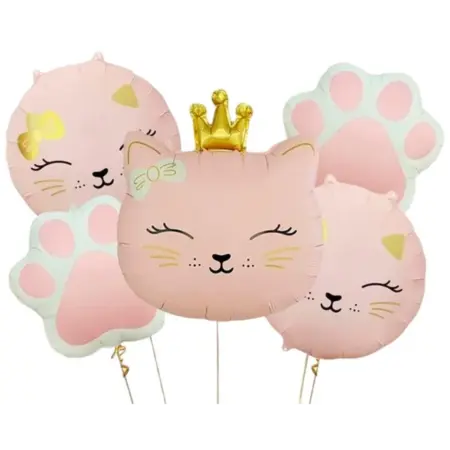 Набор надувных шаров-фигур "Кошечка с короной", для фотозоны. KoroBoom Shop