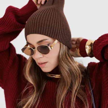 Шапка демисезонная длинная вязанная. ИП Андреева С.А.