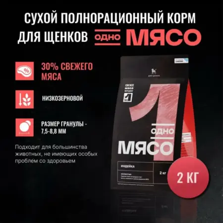 Сухой корм для щенков с мясом индейки 2 кг ОМ. ОФИЦИАЛЬНЫЙ МАГАЗИН ПРОИЗВОДИТЕЛЯ ЛИМКОРМ