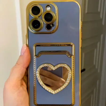 Чехол на iPhone 16 PRO MAX с зеркалом и картхолдером. Banana!