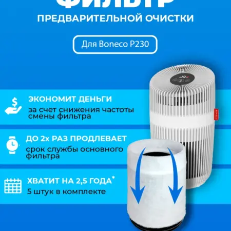 Фильтр для очистителя воздуха Boneco P230 5 шт. ПРЕфильтр