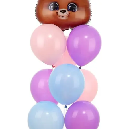 Воздушные латексные шары-букет "Мишка", шар-фигура, 9 штук. KoroBoom Shop