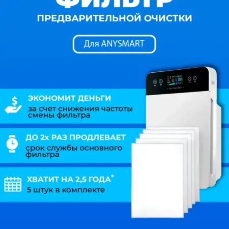 Фильтр для очистителя воздуха Anysmart 5 шт. ПРЕфильтр
