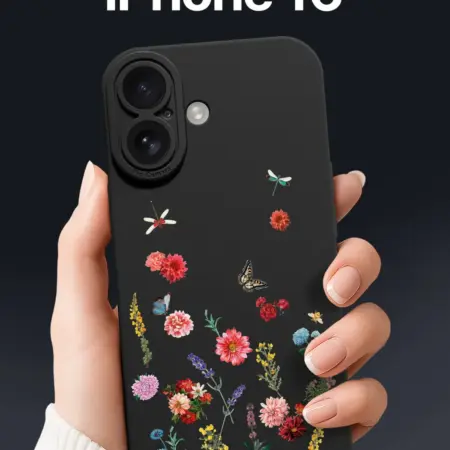 Чехол на iPhone 16 с цветами. SCDesign