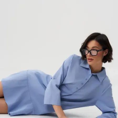 Платье-трапеция мини, отрезное свободного кроя. Obba! Just WOW.