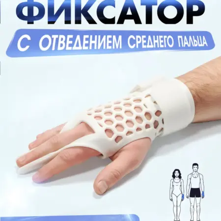 Фиксатор (шина) с отведением среднего пальца. БИОЛЮДИ