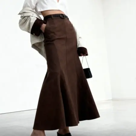 Юбка замшевая миди рыбка русалка. ReBiBeg