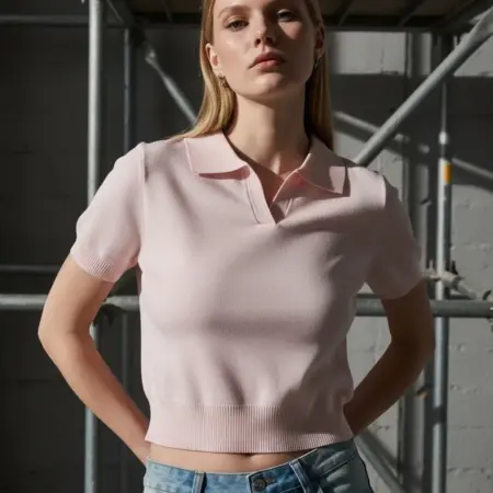 Джемпер поло укороченный. ТВОЕ