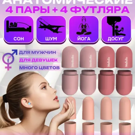 Беруши для сна противошумные многоразовые. BEAUTYCOOL Professional
