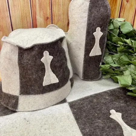 Набор для бани "Ферзь" из 100% войлока. m-lotos