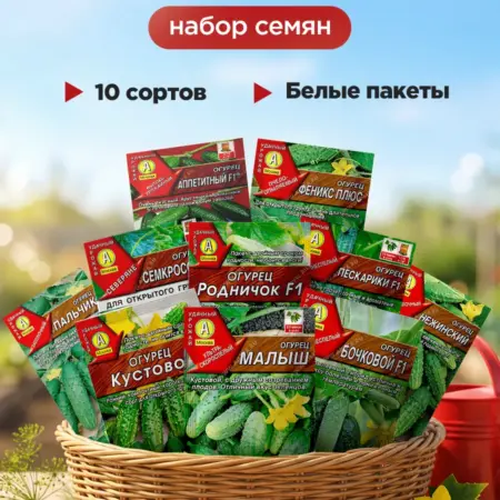 Семена огурцов раннеспелых 10 пачек. Магазин АГРО-ОФФ - Сергей