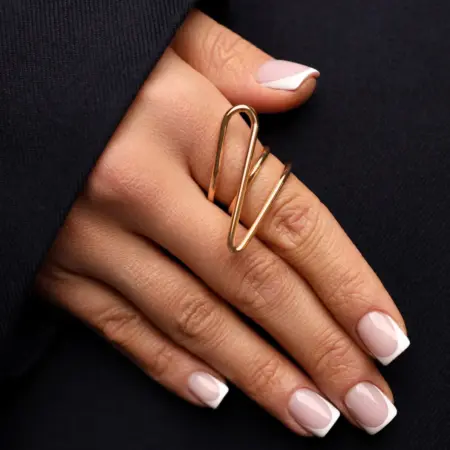 Кольцо бижутерия на палец золотистое широкое объемное. ViLeSA
