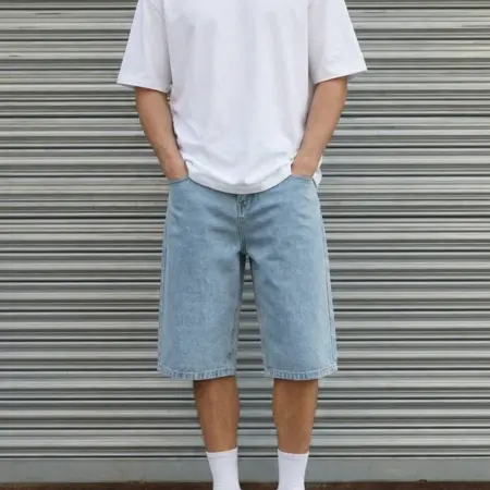 Шорты багги джинсовые длинные унисекс для подростка летние. ТОРГЛАЙН