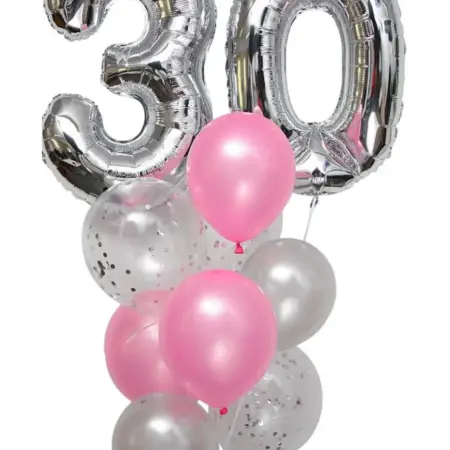 Воздушные латексные шары-букет "30 лет" 11 шт, шар-цифра. KoroBoom Shop