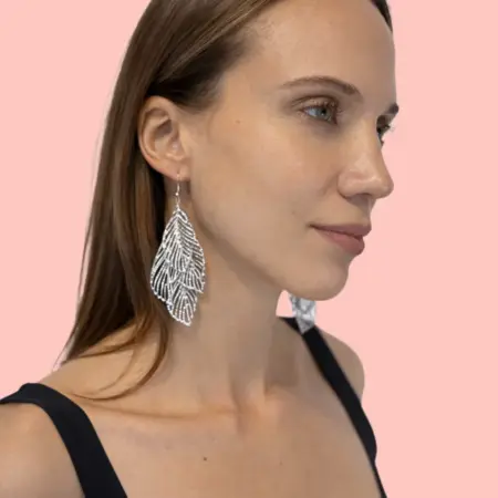 Серьги длинные висячие листья. Summer