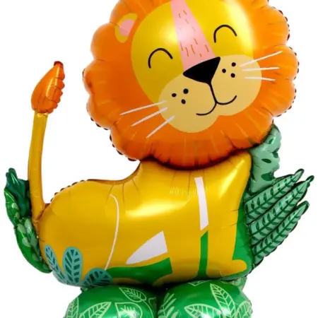 Надувной шар-фигура "Лев на подставке" 30", для фотозоны. KoroBoom Shop